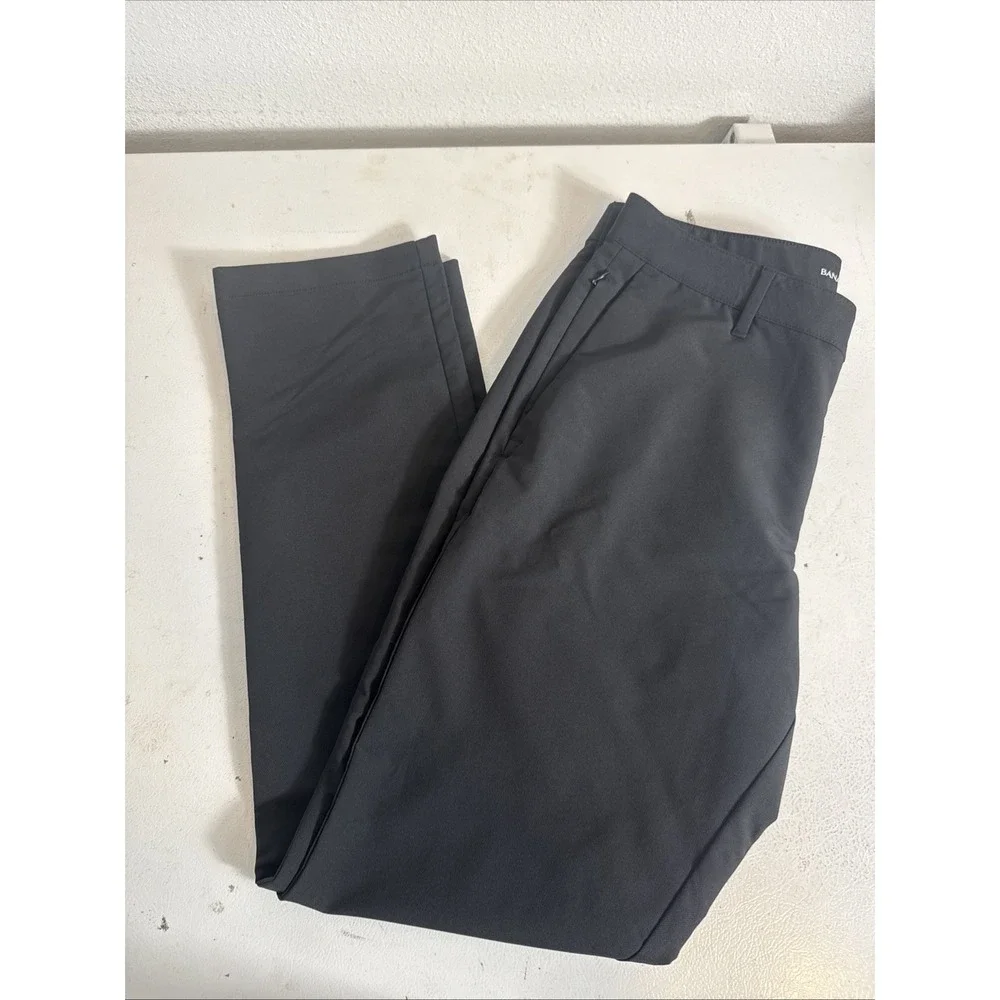 Banana Republic Pants Mens Flat Front Black Performance‎ Golf 33x32 Excellent